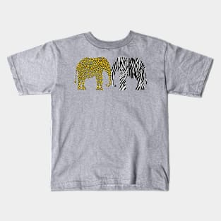 Elephants in Animal Prints Kids T-Shirt